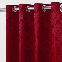 Cortina Jacquard Adamascado Semi-Blackout Tecido Grosso Ilhós Cromados c/ 2 Partes