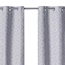 Cortina Jacquard Atenas Diamond 2,70 m x 1,60 m Cinza - Casa Chic