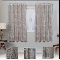 Cortina Jacquard Estampado 2,80x1,70 para Sala Quarto Jacar