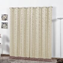 cortina jacquard para sala ou quarto 2,80 x 2,30 palha wellus enxovais