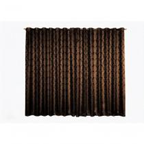 Cortina Jacquard para Varão Simples 3,00x2,30cm Poliéster Marrom-escuro Ludatex Cortina Jacquard para Varão Simples 3,00x2,30cm Poliéster Marrom-escuro Ludatex