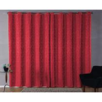 Cortina Jacquard Requinte 3,00x2,60m Quarto ou Sala - Vermelho Cortina Jacquard Requinte 3,00x2,60m Quarto ou Sala - Vermelho