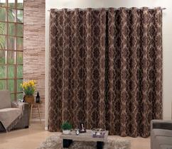 Cortina Jacquard Semi Backout 4,50x2,70 Tecido Grosso Sala E Quarto Marrom