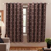 Cortina Jacquard Semi Blackout 2,80M X 1,80M Altura - Marrom