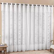 Cortina Jade Renda Floral 2,00M X 2,50M Porta Balcão Branca Cortina Jade Renda Floral 2,00M X 2,50M Porta Balcão Branca