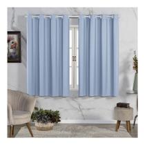 Cortina janela Grande Azul 2,80x1,80 Blackout PVC Liso