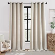 Cortina jinchan 132x274 cm, bege acinzentada, isolada termicamente