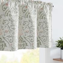 Cortina JINCHAN 50"x16" Cenefa Floral Opaca Verde