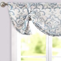 Cortina Jinchan Cenefa con Lazo de Lino 91x92 cm Azul Claro