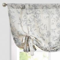 Cortina JINCHAN con Adorno y Lino Floral Gris 54"