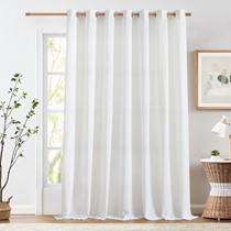 Cortina jinchan de linho branco 100x240cm para porta de vidro deslizante