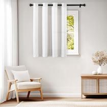 Cortina jinchan de linho texturizada 115x114cm branca filtrante de luz