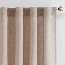 Cortina jinchan, forrada a taupe, mistura de linho, 230 x 127 cm, sala de estar Cortina jinchan, forrada a taupe, mistura de linho, 230 x 127 cm, sala de estar