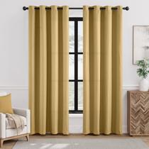 Cortina jinchan Linen Textured Room Darkening 230x228cm amarela