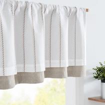 Cortina jinchan Nautical Linen Valance 46x46cm Taupe Stripe