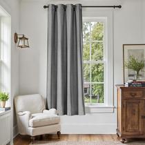 Cortina jinchan Room Darkening Linen texturizada 130x180cm cinza