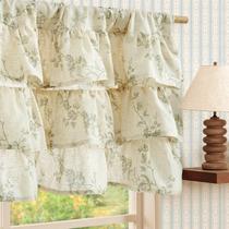Cortina jinchan Ruffled Floral Linen Valance 46x46 cm Cortina jinchan Ruffled Floral Linen Valance 46x46 cm