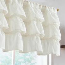 Cortina jinchan Ruffled Valance Kitchen 46x18 cm em branco Cortina jinchan Ruffled Valance Kitchen 46x18 cm em branco
