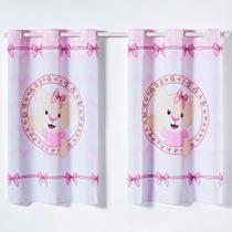 Cortina Kids Infantil Varão Oxford 2Mx1,30M Ursinha Rosa