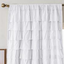 Cortina Kotile White Ruffle 137 cm de comprimento, 1 painel, quarto