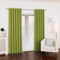 Cortina Lana Verde-Pistache Oxford 300X250 Para Sala/Quarto