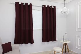 Cortina Lana Vinho Oxford 300x180 Para Sala/Quarto