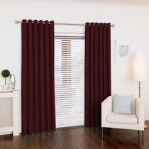 Cortina Lana Vinho Oxford 300X250 Para Sala/Quarto