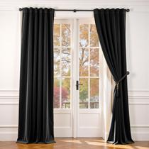 Cortina Lazzzy 213 cm Black Velvet 95% Blackout Thermal Cortina Lazzzy 213 cm Black Velvet 95% Blackout Thermal