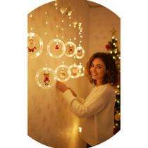 Cortina LED 2.5m Branco Quente Fio Transparente Bivolt Cortina LED 2.5m Branco Quente Fio Transparente Bivolt