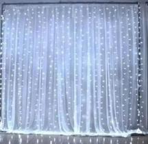 Cortina Led 300l Decoração 3x2m Branca Fria 110v Fixa - PCO