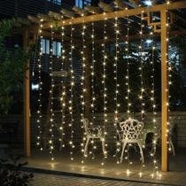 Cortina led 3m x 2,5m 500 leds 110 volts luz amarela