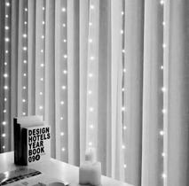 Cortina LED 3x3 Metros 240 Lâmpadas Efeito Cascata Branco Frio BIvolt