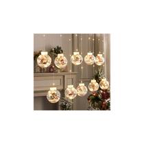 Cortina LED, luzes de Natal, Papai Noel, alimentado por energia solar Cortina LED, luzes de Natal, Papai Noel, alimentado por energia solar