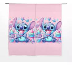 Cortina Lilo Stitch Rosa Decoração Quarto Cortina Lilo Stitch Rosa Decoração Quarto