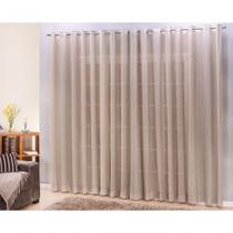 Cortina Linho 3,00x2,80m para Varão Simples Avelã Marrom Poliéster Ludatex Cortina Linho 3,00x2,80m para Varão Simples Avelã Marrom Poliéster Ludatex