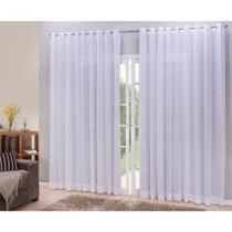Cortina Linho 4,00x2,80m para Varão Simples Poliéster Branco Ludatex Cortina Linho 4,00x2,80m para Varão Simples Poliéster Branco Ludatex