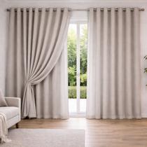 Cortina Linho Premium com Forro Microfibra Luxuosa 4 x 2,40/2,50/2,60/2,70/2,80