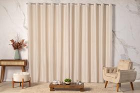 Cortina Linho Rústico Listrado 3,00m x 2,70m Algodão c/ Poliéster p/ Quarto Sala Escritório Copas Cortina Linho Rústico Listrado 3,00m x 2,70m Algodão c/ Poliéster p/ Quarto Sala Escritório Copas