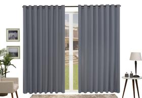 Cortina Lisa Corta Luz Ilhós tabaco 5,00x2,20