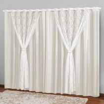 Cortina Longa Tecido Renda 3,00m Para Sala Palha Marrocos Cortina Longa Tecido Renda 3,00m Para Sala Palha Marrocos