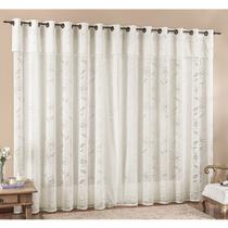 Cortina Luna 2,00m x 2,50m Palha Tecido Renda Floral Leve Para Sala ou Quarto Cortina Luna 2,00m x 2,50m Palha Tecido Renda Floral Leve Para Sala ou Quarto