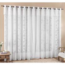 Cortina Luna 3,00m x 2,50m Branca Tecido Renda Floral Leve Para Sala ou Quarto Cortina Luna 3,00m x 2,50m Branca Tecido Renda Floral Leve Para Sala ou Quarto