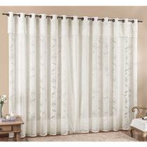 Cortina Luna 4,00m x 2,50m Palha Tecido Renda Floral Leve Para Sala ou Quarto Cortina Luna 4,00m x 2,50m Palha Tecido Renda Floral Leve Para Sala ou Quarto