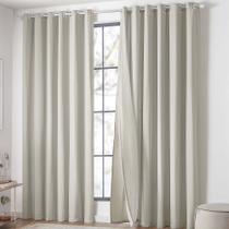 Cortina Lunna Voil Gaze Microfibra 3,00x2,60m Sala Quarto Varão 3M - Marfim - 100% Poliéster
