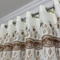 Cortina Luxo Alto Padrão Bordada De Linho Guipir Para Sala Quarto Apartamento Para Varão 2,80x1,80 Cortina Luxo Alto Padrão Bordada De Linho Guipir Para Sala Quarto Apartamento Para Varão 2,80x1,80