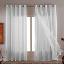 Cortina Luxo Blackout Para Sala Quarto 4,20 X 2,70 Voil/voal Linho