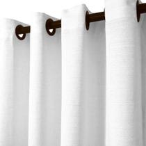 Cortina Luxo De Linho Cru Rustico 4 00 M X 2 50 M Branco/Gel
