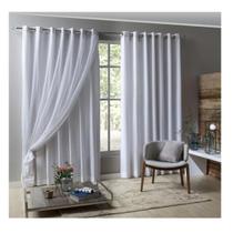 Cortina Luxo Para Sala Quarto 2,80 X 2,60 Voil/voal Dupla Camada