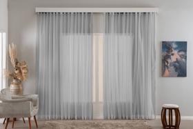 Cortina Luxo Transparente Voil/voal 3 Metros Para Trilho Suiço Max Simples Sala E Quarto Cortina Luxo Transparente Voil/voal 3 Metros Para Trilho Suiço Max Simples Sala E Quarto