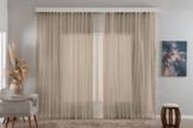 Cortina Luxo Transparente Voil/voal 4 Metros Para Trilho Suiço Max Simples Sala E Quarto